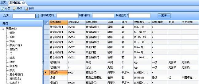 團隊裝飾ERP軟件&mdash;主材輔材管理